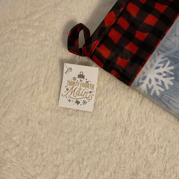 Snowman Oven Mitt with Red and Black Plaid Trim - Picture 2 of 4